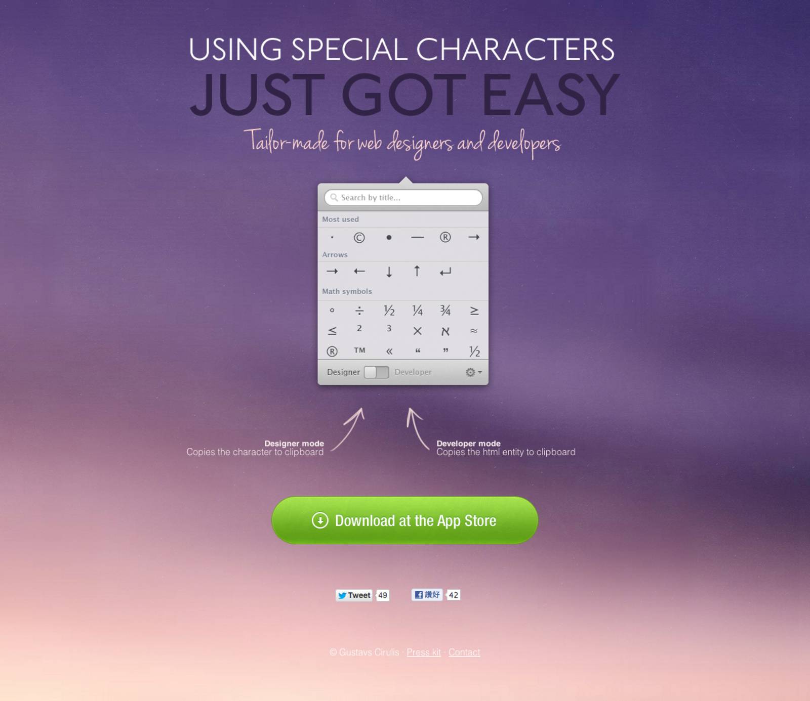 Characters mac app